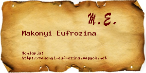Makonyi Eufrozina névjegykártya